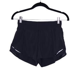 LULULEMON Hotty Hot Short High Rise 2.5" Black Brief Lined Running Women's 6